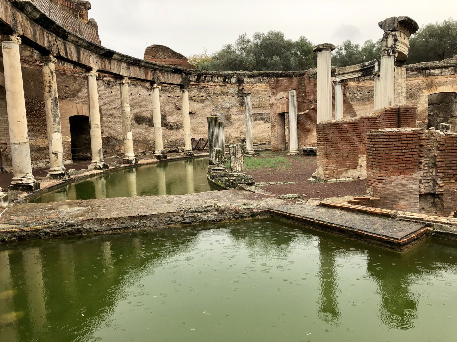 One of the bridge crossings over the moat to the island villa at the Teatro Marittimo