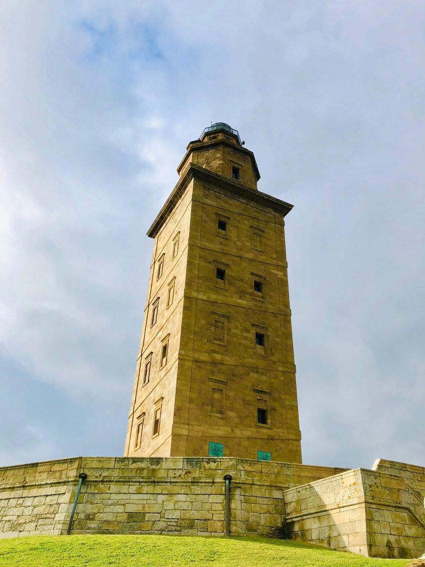 The Torre de Hercules rising against the sky, A Coruna, Spain